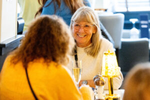 Ladies enjoying lunch at Aroma